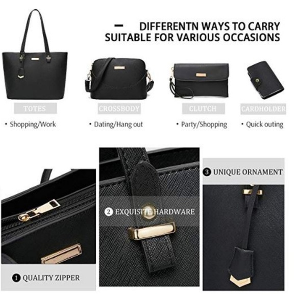 FREE SHIPPING - 4 PIECE PURSE SET - GOLD - Picture 3 of 3